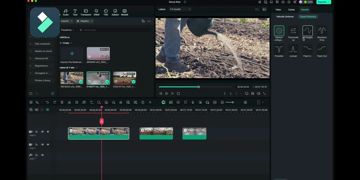 Scegliere tra l'opzione "personalizzato" per un controllo preciso o i "preset" per effetti preimpostati.