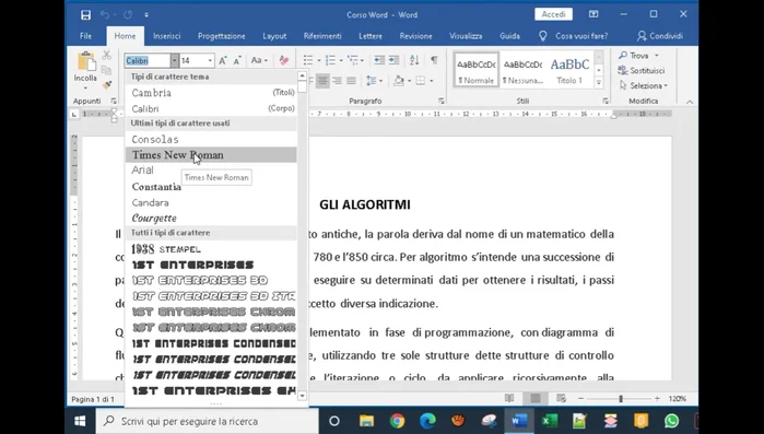 Selezionare il testo da formattare.