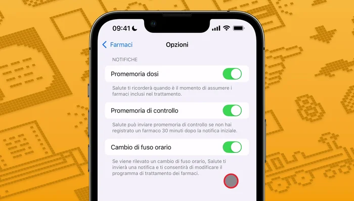 Considera di attivare 'Promemoria di controllo' e 'Cambio fuso orario'.