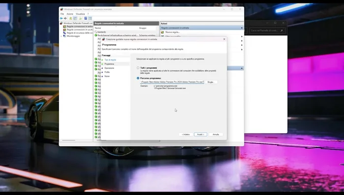 Incollare il percorso (senza virgolette) nel campo appropriato.