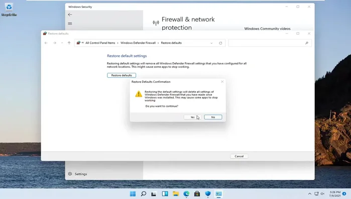 Confermare l'operazione cliccando su "Sì" quando richiesto.