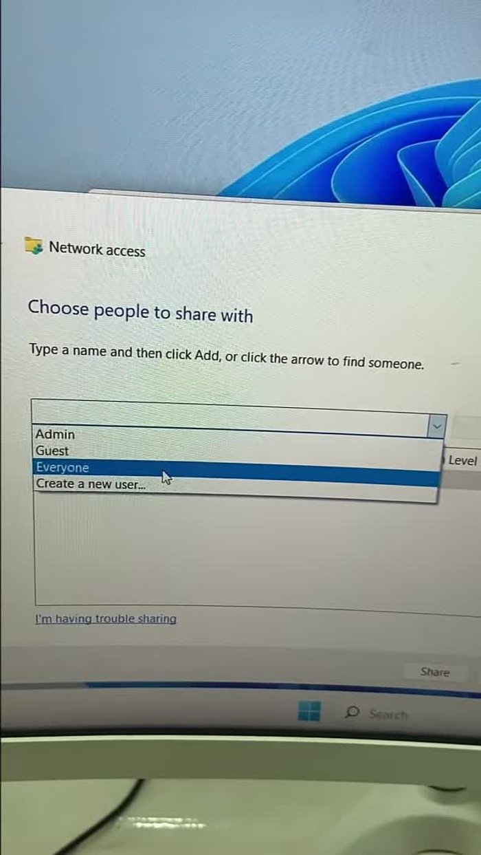 Clicca con il pulsante destro su "Tutti" e seleziona "Lettura e scrittura"