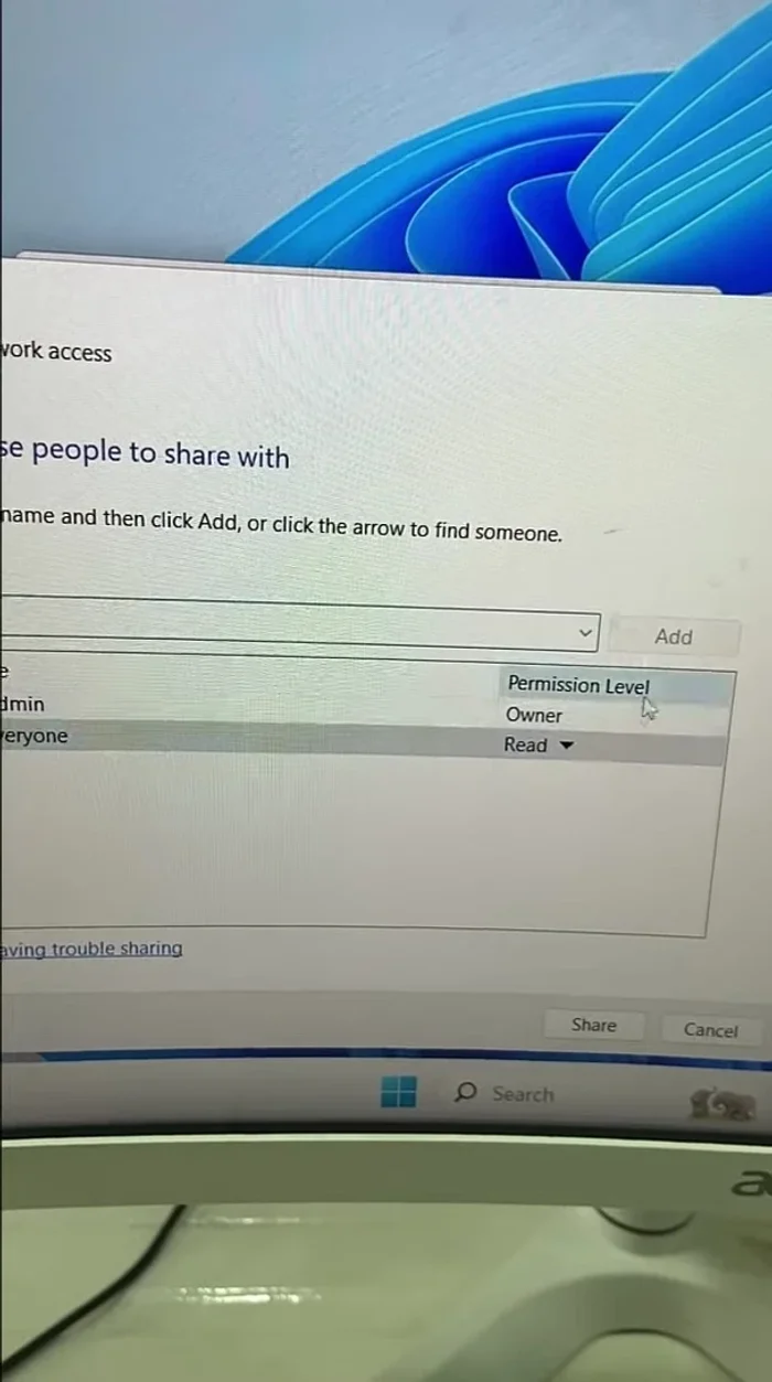 Clicca con il pulsante destro su "Tutti" e seleziona "Lettura e scrittura"