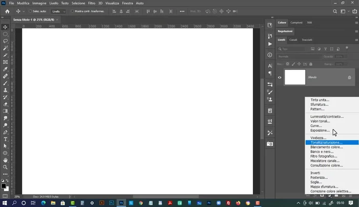Crea un nuovo livello vuoto sopra lo sfondo.