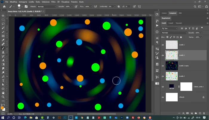 Applica nuovamente il filtro Sfocatura Radiale (fattore 25) due volte.