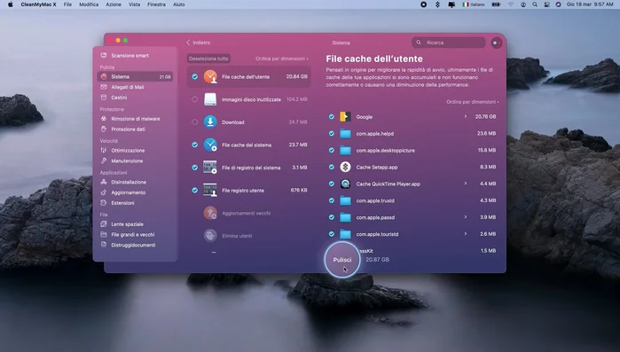 Fai clic su "Rimuovi" per eliminare tutta la spazzatura di sistema (inclusi i file di cache).