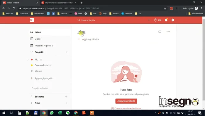 Spostare il task nel progetto "Ricorrenti".