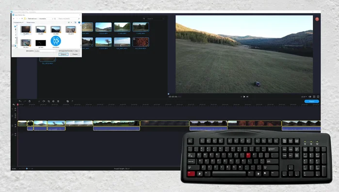 Importa i file video (Ctrl+F).