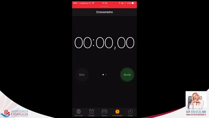 Interrompere il cronometro cliccando su 'Interrompi'.