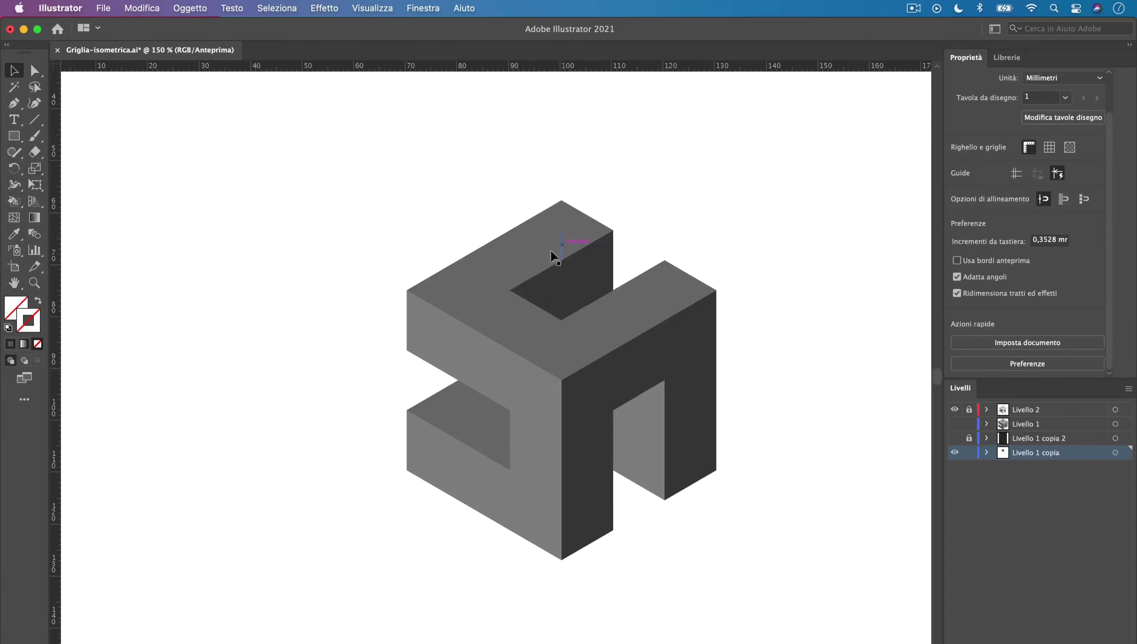 Disegnare Forme Tridimensionali con Griglie Isometriche in Illustrator: Guida Rapida