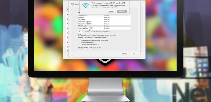 Ripeti per tutte le reti da rimuovere.