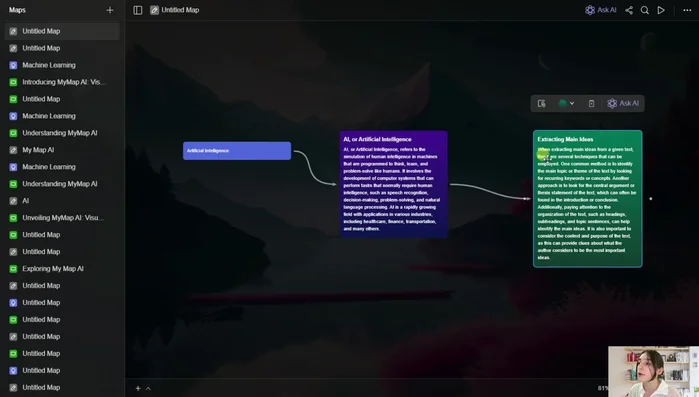 Personalizza la tua mappa mentale cambiando i colori e sfruttando le opzioni di brainstorming dell'IA per migliorare la chiarezza e l'organizzazione delle idee.