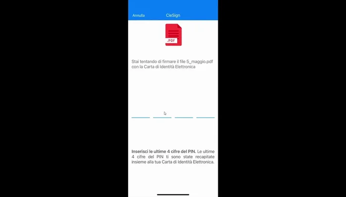 Inserire le ultime quattro cifre del PIN.