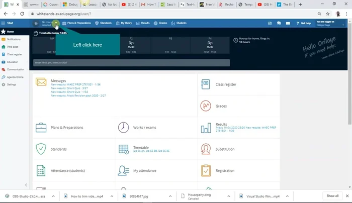 Seleziona la materia (es. Progetti, Elaborazione Dati).