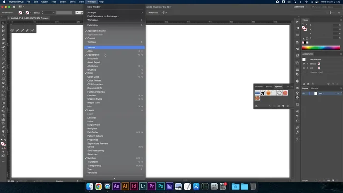 Importare simboli: Trascina un simbolo dalla libreria (es. Natura, Web) nell'area di lavoro.