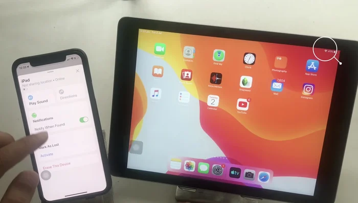 Riproduci un suono per localizzare il dispositivo. Se non funziona, controlla che la condivisione della posizione sia abilitata nelle impostazioni dell'iPad e che il Wi-Fi sia attivo.