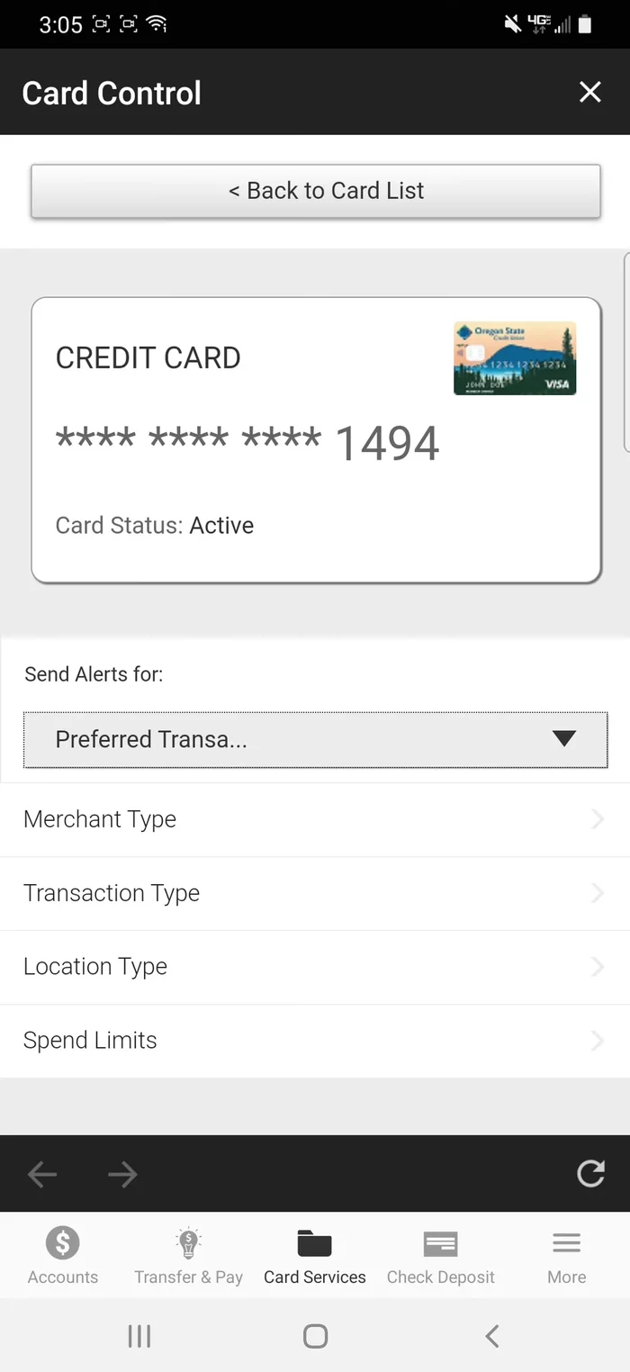 Blocca transazioni specifiche (es. stazioni di servizio).