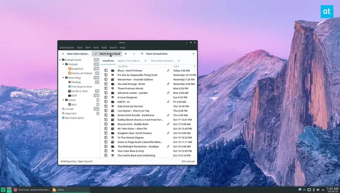 (Opzionale) Ordinare i feed all'interno di una cartella cliccando su 'Ordina feed'.