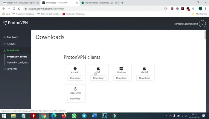 Installa l'applicazione seguendo le istruzioni.