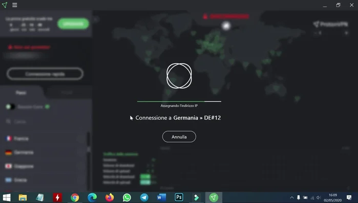 Connettiti al server scelto.