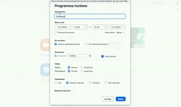 Attivare la sala d'attesa e la visualizzazione video degli ospiti.