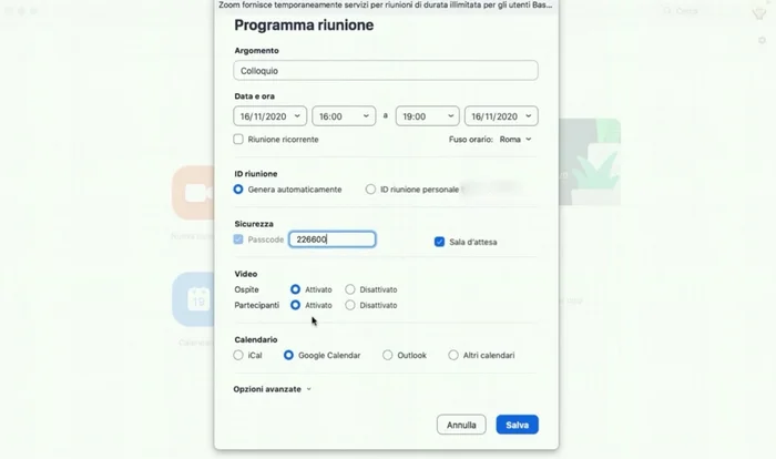 Attivare la sala d'attesa e la visualizzazione video degli ospiti.