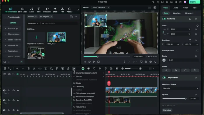 Posiziona la finestrella nella posizione più efficace.