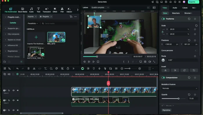 Posiziona la finestrella nella posizione più efficace.