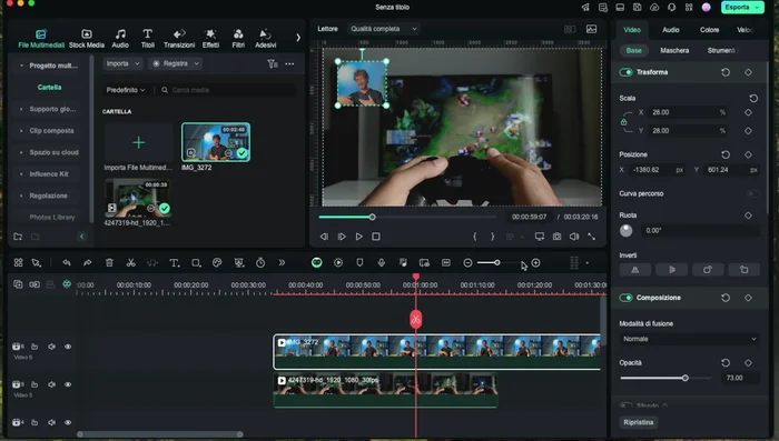 Posiziona la finestrella nella posizione più efficace.