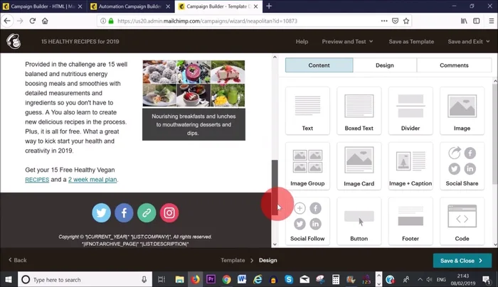 Salva la campagna come modello per un uso futuro.