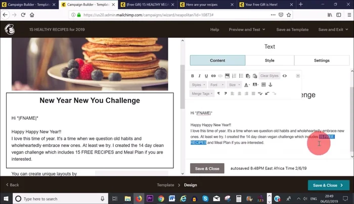 Crea collegamenti ipertestuali a file (PDF) o siti web usando l'icona del collegamento ipertestuale.