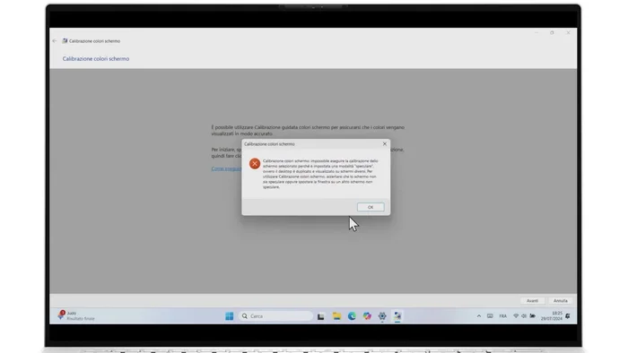 Selezionare il monitor corretto (se ne hai più di uno): Trascina la finestra sullo schermo da calibrare.