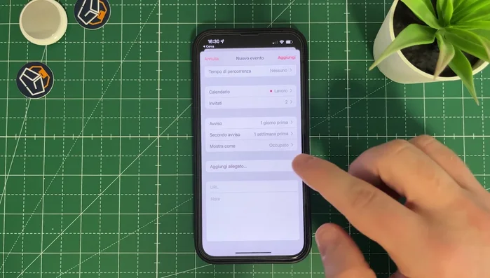 Tocca 'Fine' per salvare l'evento.