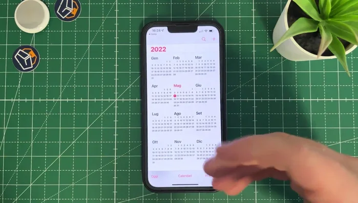 Tocca il simbolo '+' per aggiungere un nuovo evento.