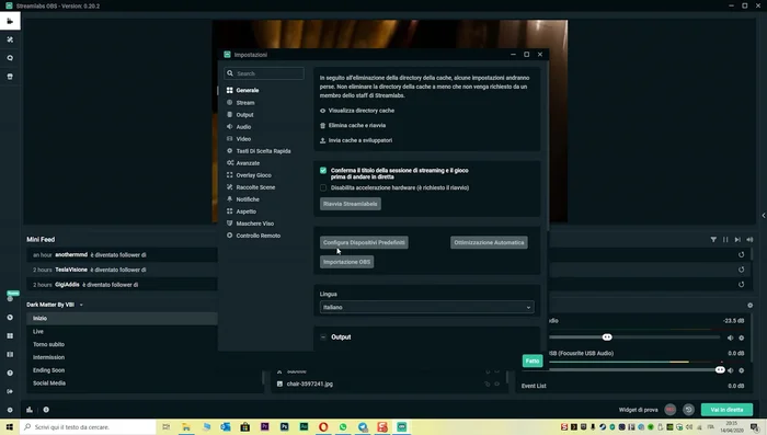 Riavvia Streamlabs OBS.