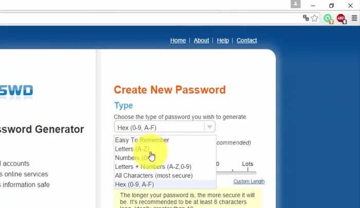 Generare la password e copiarla negli appunti.