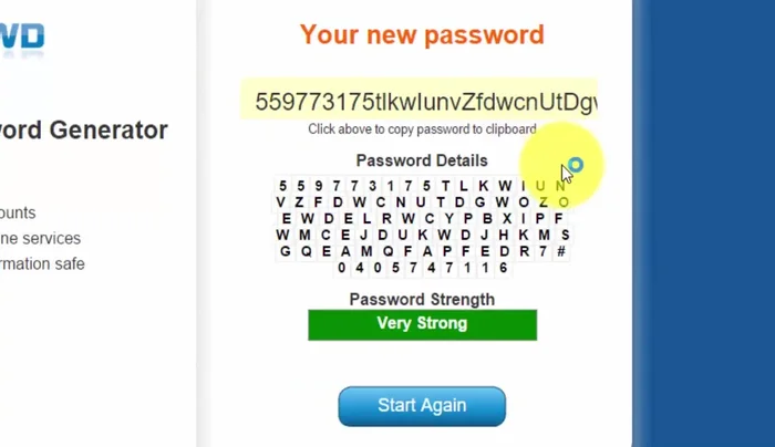 Generare la password e copiarla negli appunti.