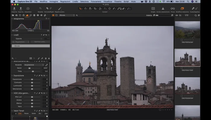 Seleziona "Importa da Lightroom" per una configurazione simile a Lightroom.