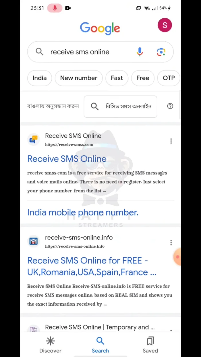 Copia il numero di telefono temporaneo mostrato sul sito.