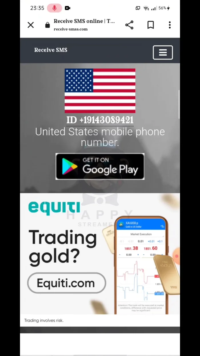 Incolla il numero di telefono temporaneo copiato nel campo appropriato.