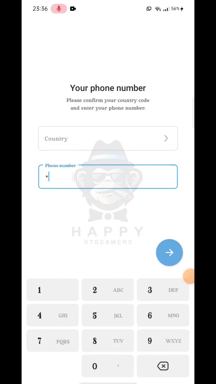 Incolla il numero di telefono temporaneo copiato nel campo appropriato.