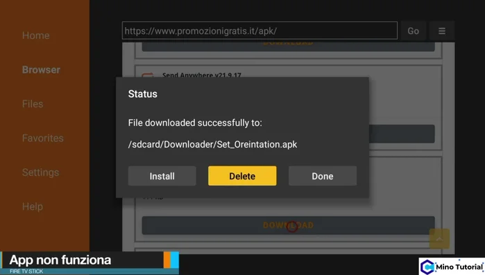 Apri l'app 'Sector Orientation' e seleziona la modalità 'Landscape'.