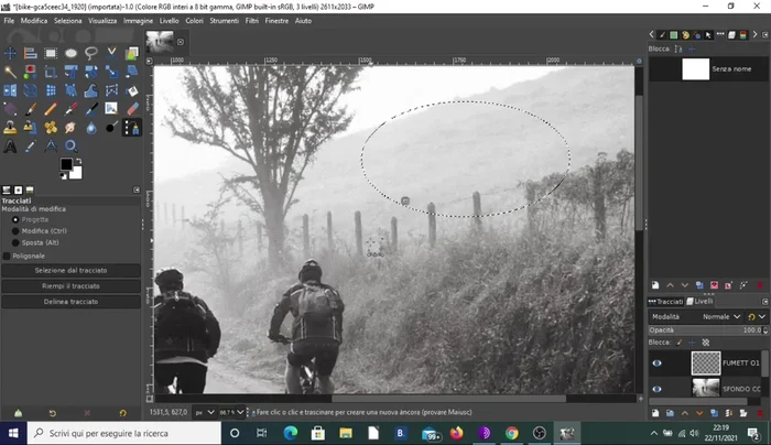 Riempire il tracciato con il colore bianco.