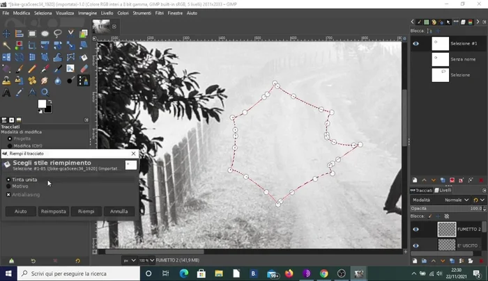 Aggiungere il testo al secondo fumetto.