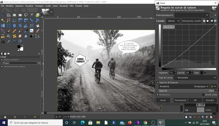 Esportare l'immagine in formato JPG.