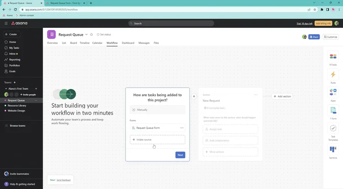 Verifica che il modulo di invio sia correttamente configurato nel workflow (es. 'Modulo coda richieste'). Clicca su 'Avanti'.