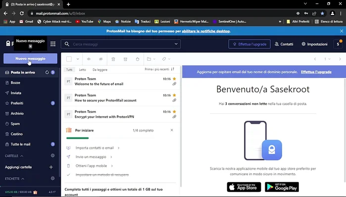 Inserire l'indirizzo email del destinatario.