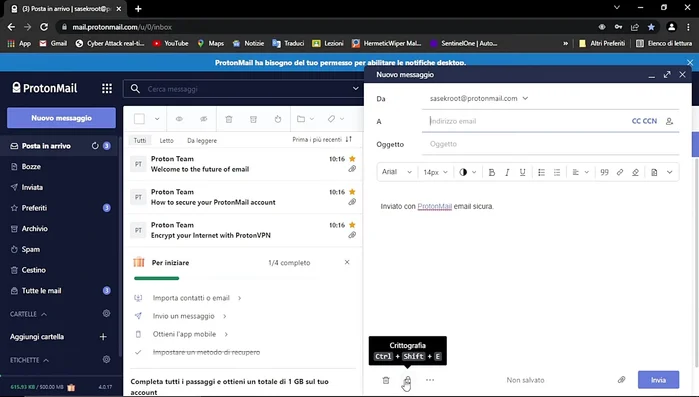 Impostare, se necessario, una data di scadenza per il messaggio (opzionale).