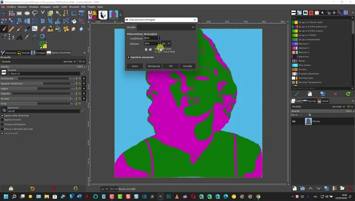 Ripeti i passaggi 5-8 per creare le altre tre immagini di Marilyn con colori diversi.
