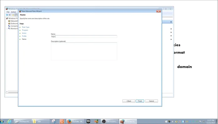 Inserire un nome e una descrizione opzionale per la regola e cliccare su 'Fine'.